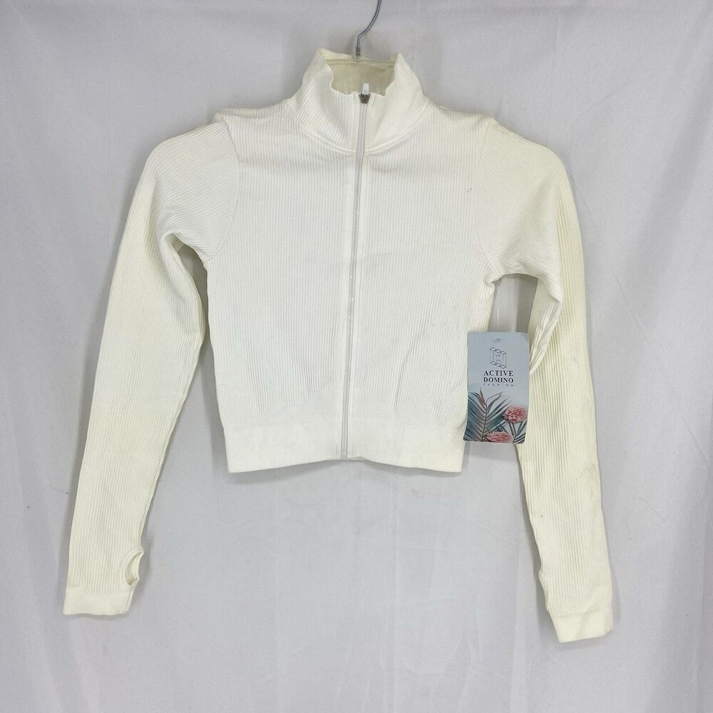 ACTIVE DOMINO FASHION wicking flat seams four ways stretch Full Zip Size Small